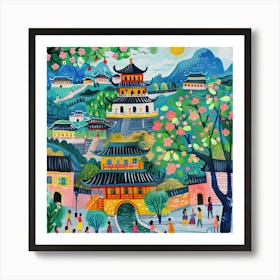 Kids Travel Illustration Xian 3 Art Print