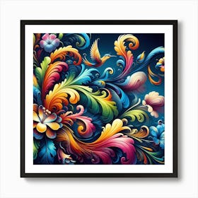 Colorful Floral Design 2 Art Print