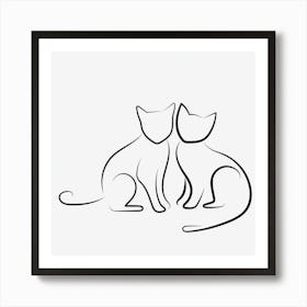 Abstract Two Pet Cats Art Print