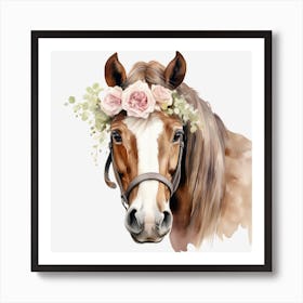 Floral Horses 1 Art Print