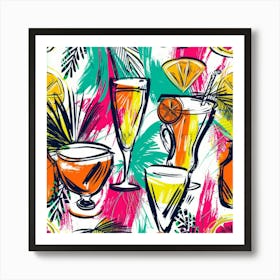 Tropical Drink Pattern 1 Art Print