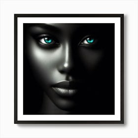 Black Woman With Blue Eyes 2 Art Print