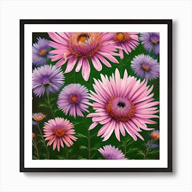 Aster Flowers 1 Art Print