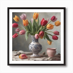 Tulips In A Vase Art Print