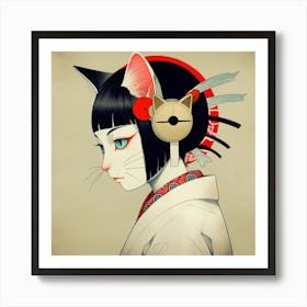 Japanese Cat 1 Art Print