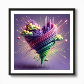 3d Heart Art Art Print