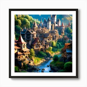 Fairytale Village Art Print