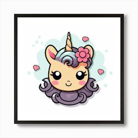 Cute Unicorn 123 Art Print