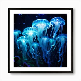 Jellyfish In The Ocean art print Art Print