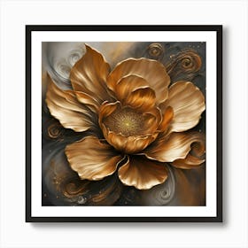 Gold Flower Art Print