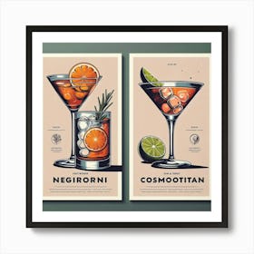 Cocktail Poster Set Art Print