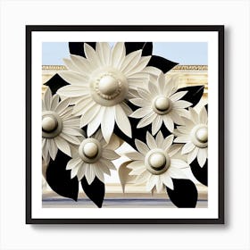 Flowers On A Wall Art Print