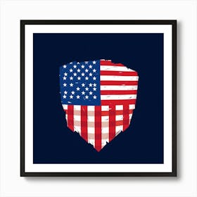 American Flag Shield Art Print