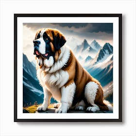 St Bernard 39 Art Print