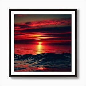 Sunset Over The Ocean 164 Art Print