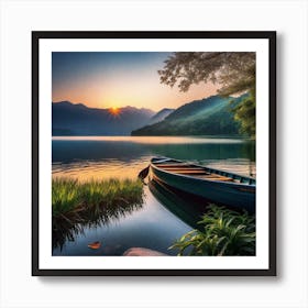 Sunset By The Lake 18 Art Print