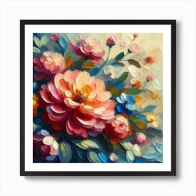 Oil Of Flowers Art Print