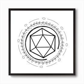Boho wreath dnd dice dungeons and dragons Art Print