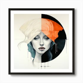 ''Woman in a Turban'' Abstract Print Art Print