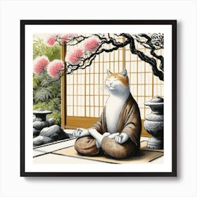 Zen Cat Art Print