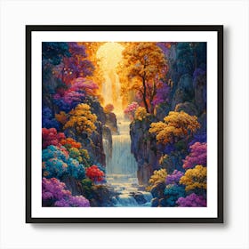 Waterfall In The Forest Art Print