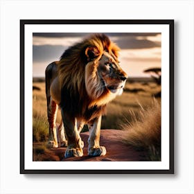 Lion In The Savannah 19 Art Print