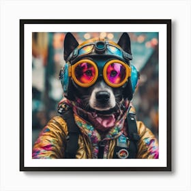 Dog With Goggles Art Print