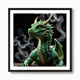 Dragon Smoking Art Print