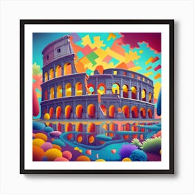 The Blazing Colosseum Art Print