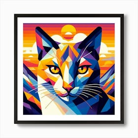 Noodle Low Poly Cat Art Print