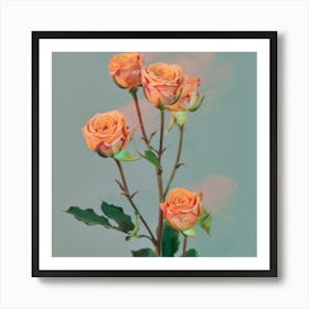 Orange Roses 1 Art Print