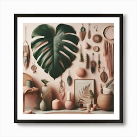 Large Monstera leaf 15 Art Print