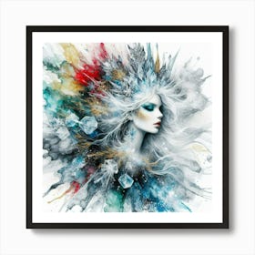 Snow Girl Canvas Print Art Print