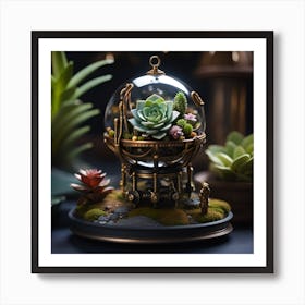 Miniature Garden In A Glass Ball Art Print