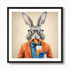 Rabbit With Carrots 21 Art Print