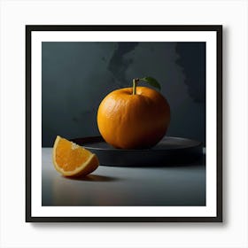 Orange On A Plate Art Print