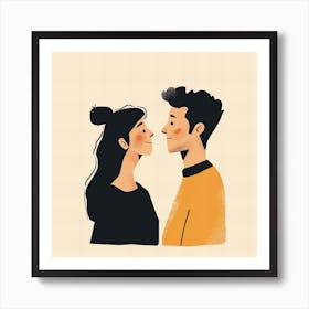 Oneeline42 Minimalist Illustration Of A Couple Looking At Eac 87ecf5c6 6761 449c Bb2e 90447a92bc7b 2 ١٠٤٩١٣ Art Print