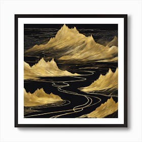 Golden Mountains Art Print
