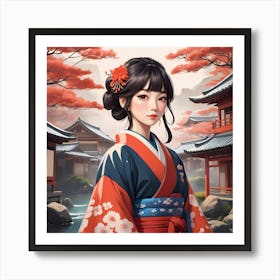 Japanese Girl Art Print