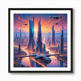 Futuristic Cityscape 37 Art Print