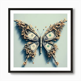 Money Butterfly Art Poster