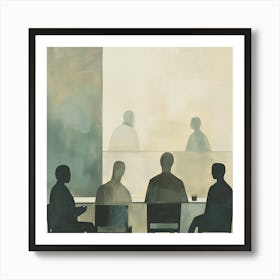 People At A Table Art Print