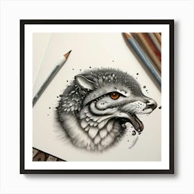 Wolf art Art Print