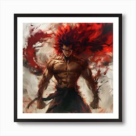 Red Hair Demon Fighter Art Print