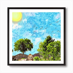 Lions In The Grass Art Print