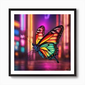 Neon Butterfly Art Print