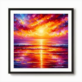 Sunset On The Beach 18 Art Print