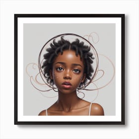 Young Black Girl With Dreadlocks Art Print