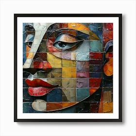 Abstract Of A Woman'S Face 9 Art Print