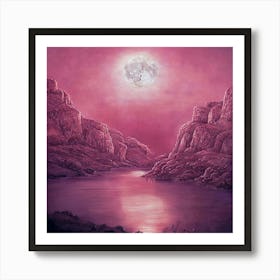 Full Moon Over Water 3 Art Print